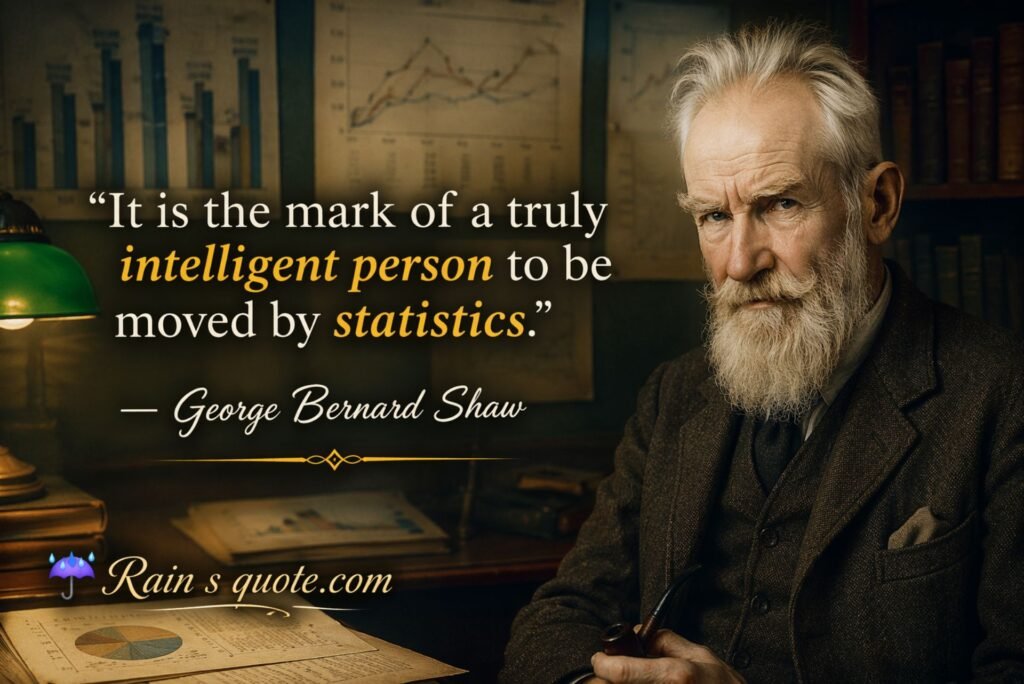 “It is the mark of a truly intelligent person to be moved by statistics.”