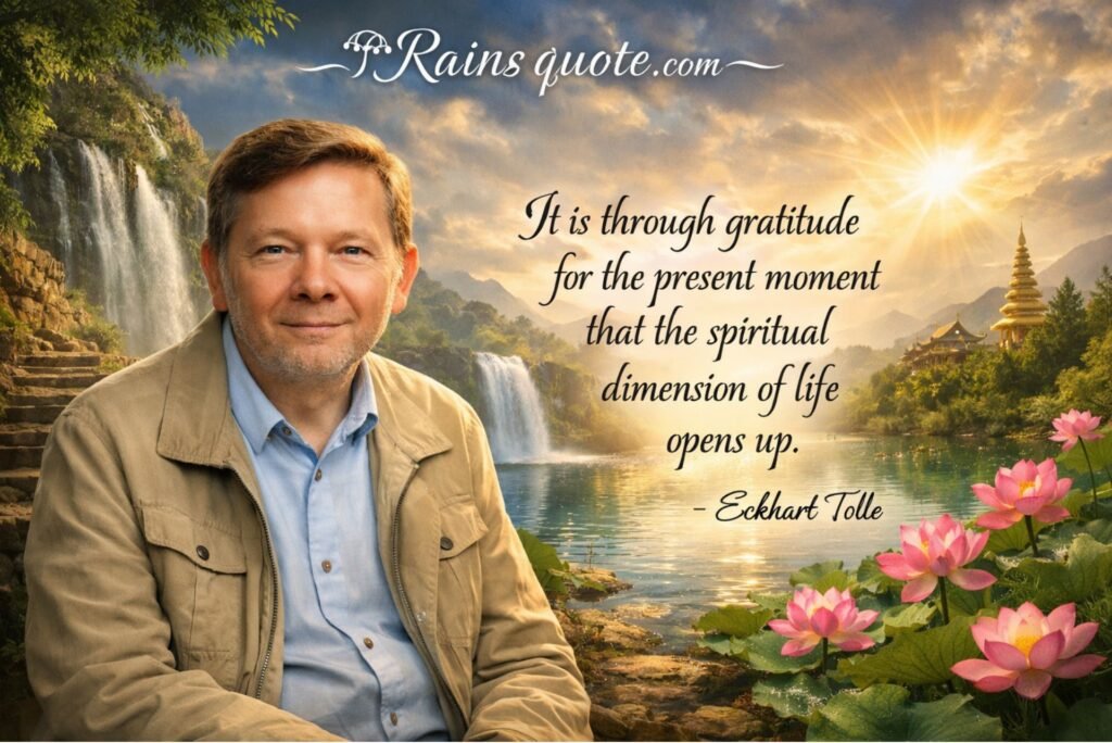 “It is through gratitude for the present moment that the spiritual dimension of life opens up.”