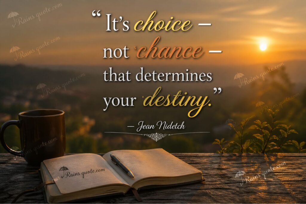 “It's choice - not chance - that determines your destiny.”