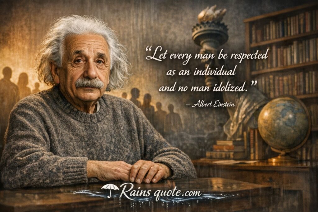 “ Let every man be respected as an individual and no man idolized. 