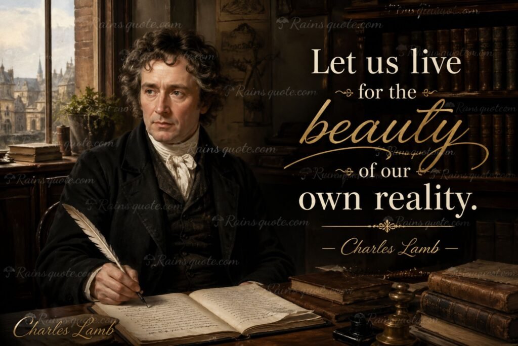 “Let us live for the beauty of our own reality.”