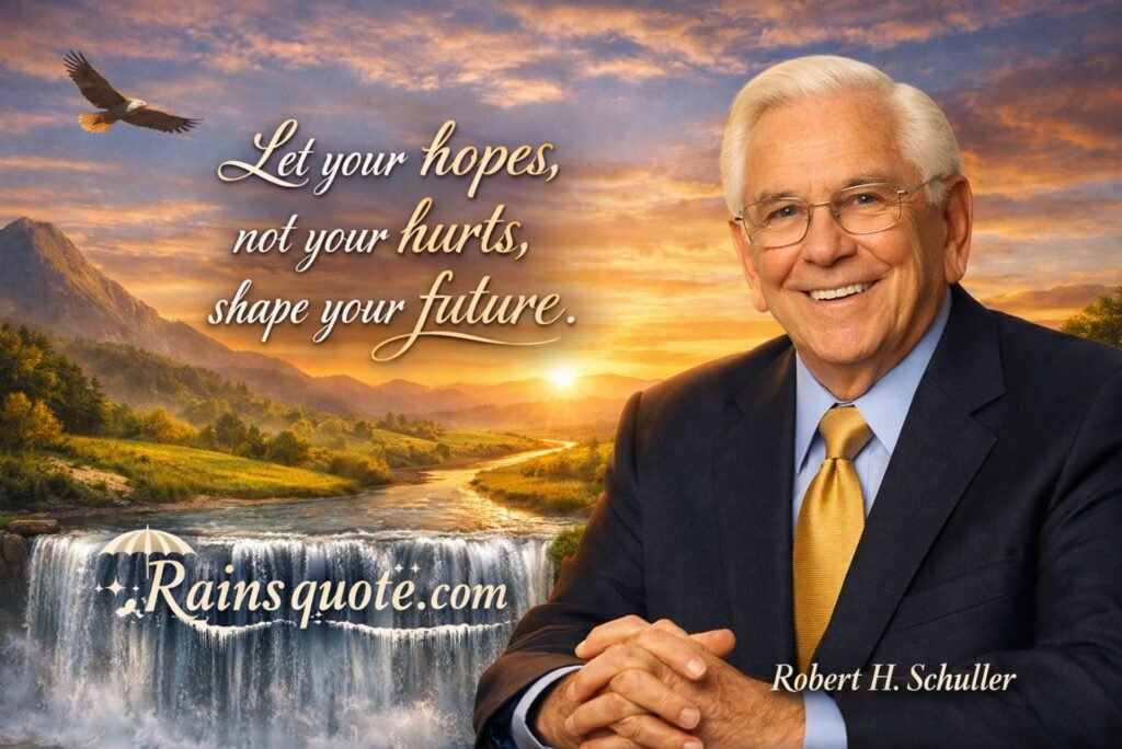“Let your hopes, not your hurts, shape your future.”
