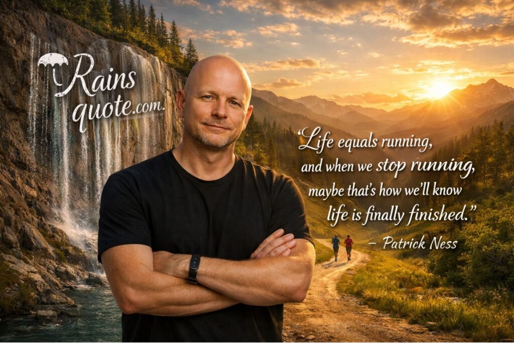“Life equals running, and when we stop running, maybe that's how we'll know life is finally finished.”