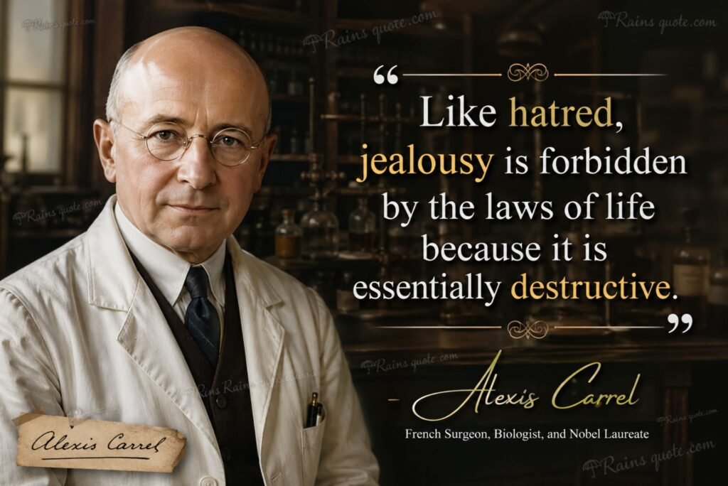 “Like hatred, jealousy is forbidden by the laws of life because it is essentially destructive.”