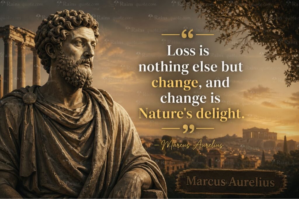 “Loss is nothing else but change, and change is Nature's delight.”