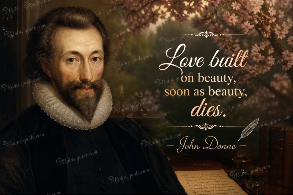 “Love built on beauty, soon as beauty, dies.”