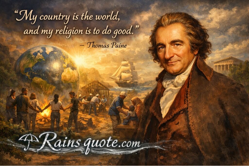 โMy country is the world, and my religion is to do good.โ