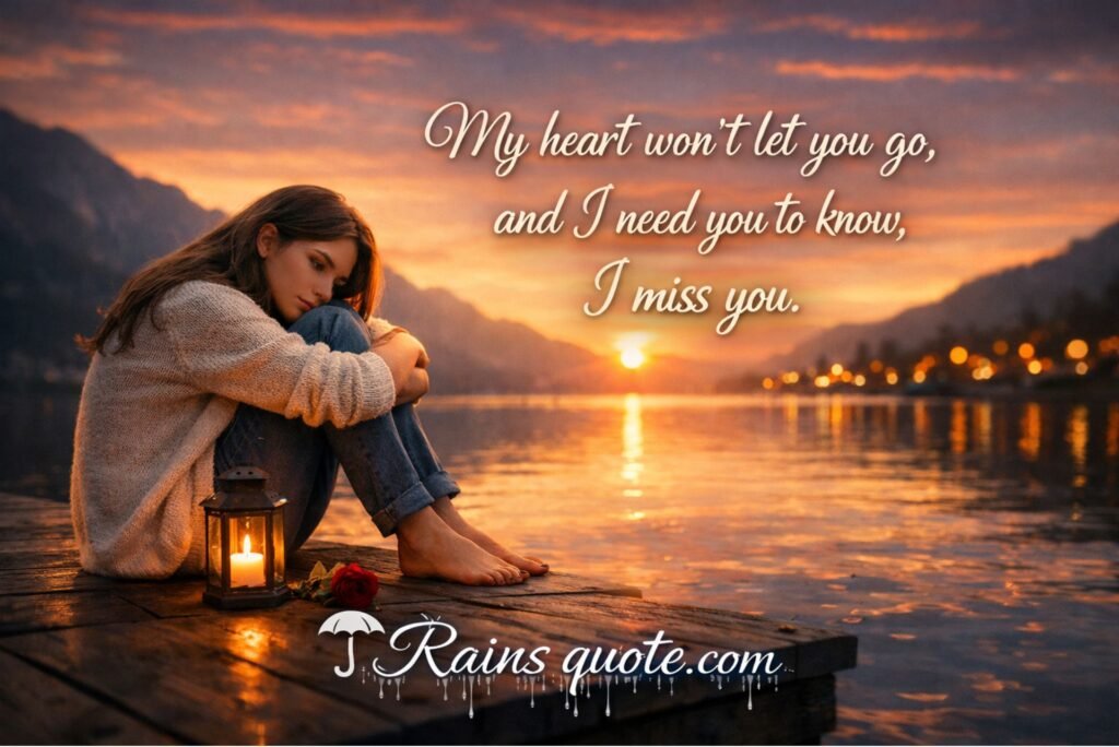 “My heart won’t let you go, and I need you to know, I miss you.”