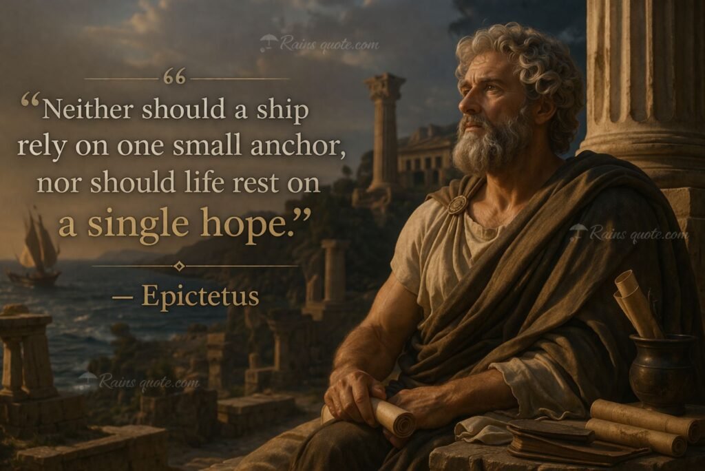 “Neither should a ship rely on one small anchor, nor should life rest on a single hope.”