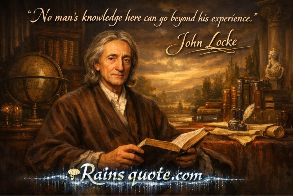 “No man's knowledge here can go beyond his experience.”