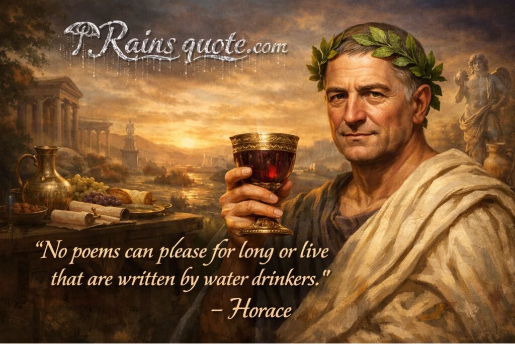 “No poems can please for long or live that are written by water drinkers.”