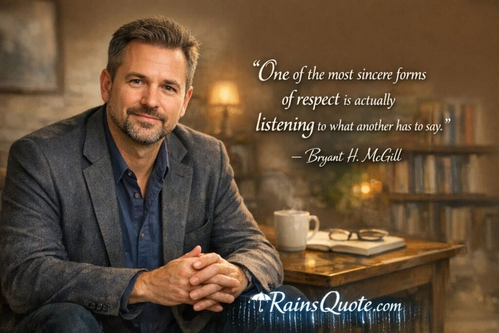 “ One of the most sincere forms of respect is actually listening to what another has to say. ”