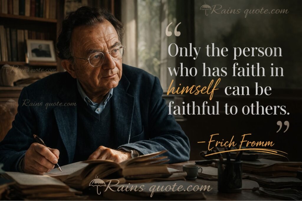 “Only the person who has faith in himself can be faithful to others.”