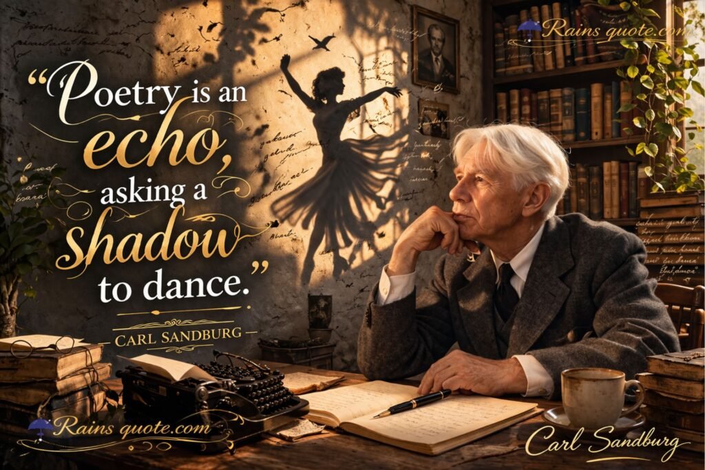 “Poetry is an echo, asking a shadow to dance.”
