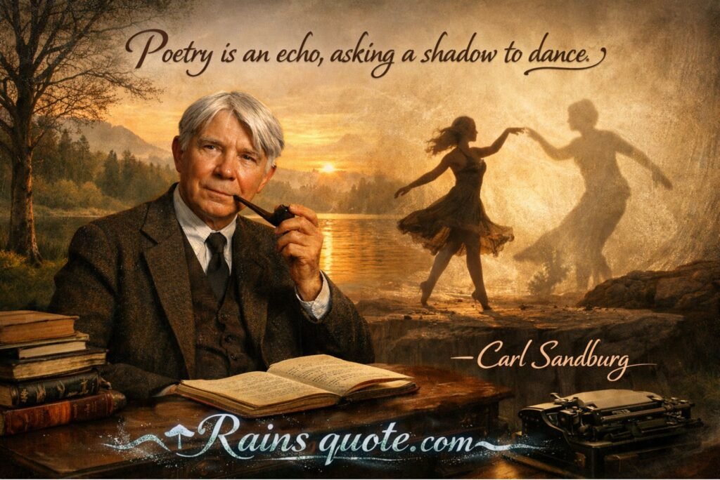 “Poetry is an echo, asking a shadow to dance.”