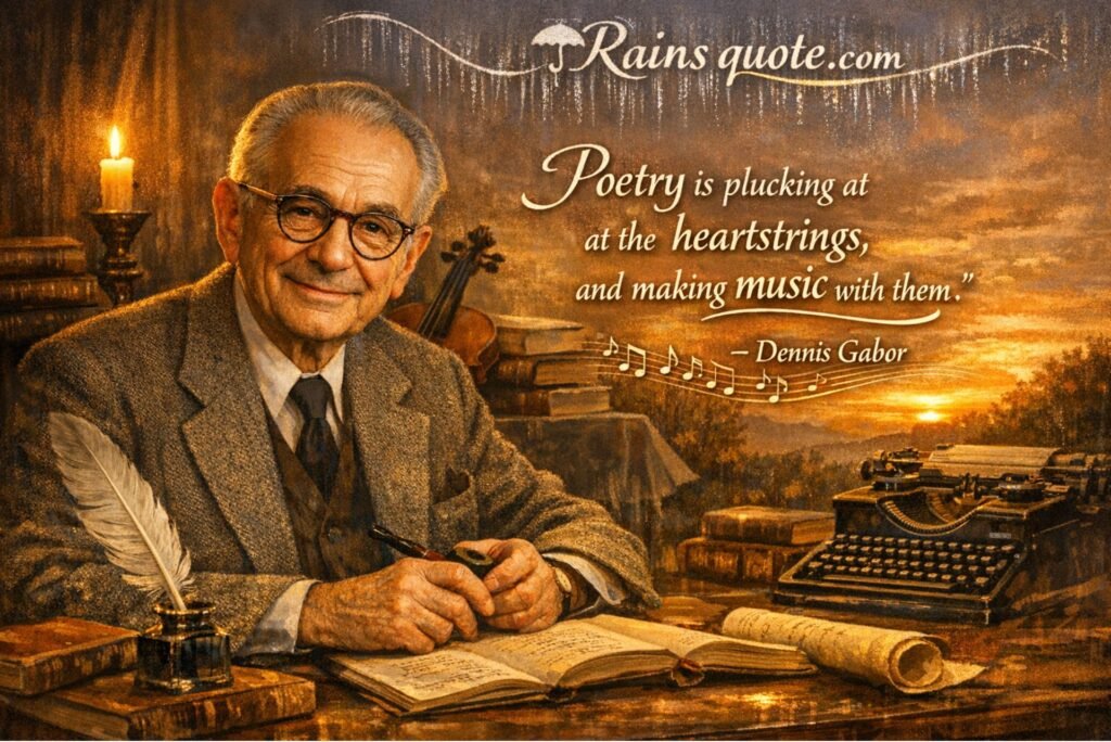  “Poetry is plucking at the heartstrings, and making music with them.”