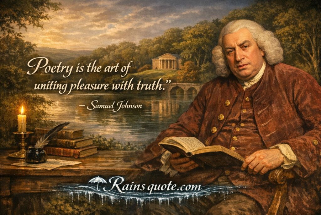 “Poetry is the art of uniting pleasure with truth.”