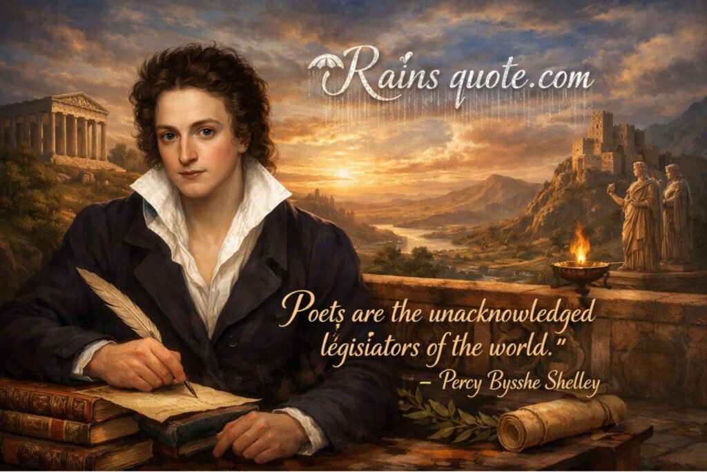 “Poets are the unacknowledged legislators of the world.”