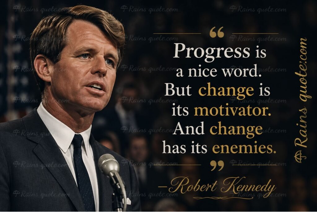 “Progress is a nice word. But change is its motivator. And change has its enemies.”
