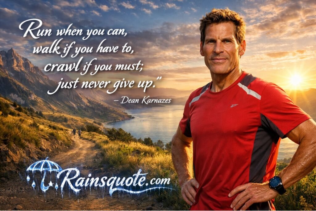 “Run when you can, walk if you have to, crawl if you must; just never give up.”