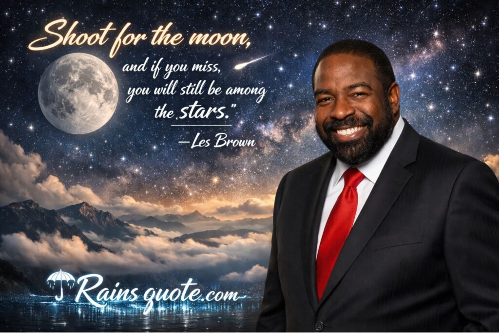 “Shoot for the moon, and if you miss, you will still be among the stars.”
