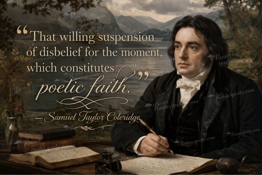 “That willing suspension of disbelief for the moment, which constitutes poetic faith.”