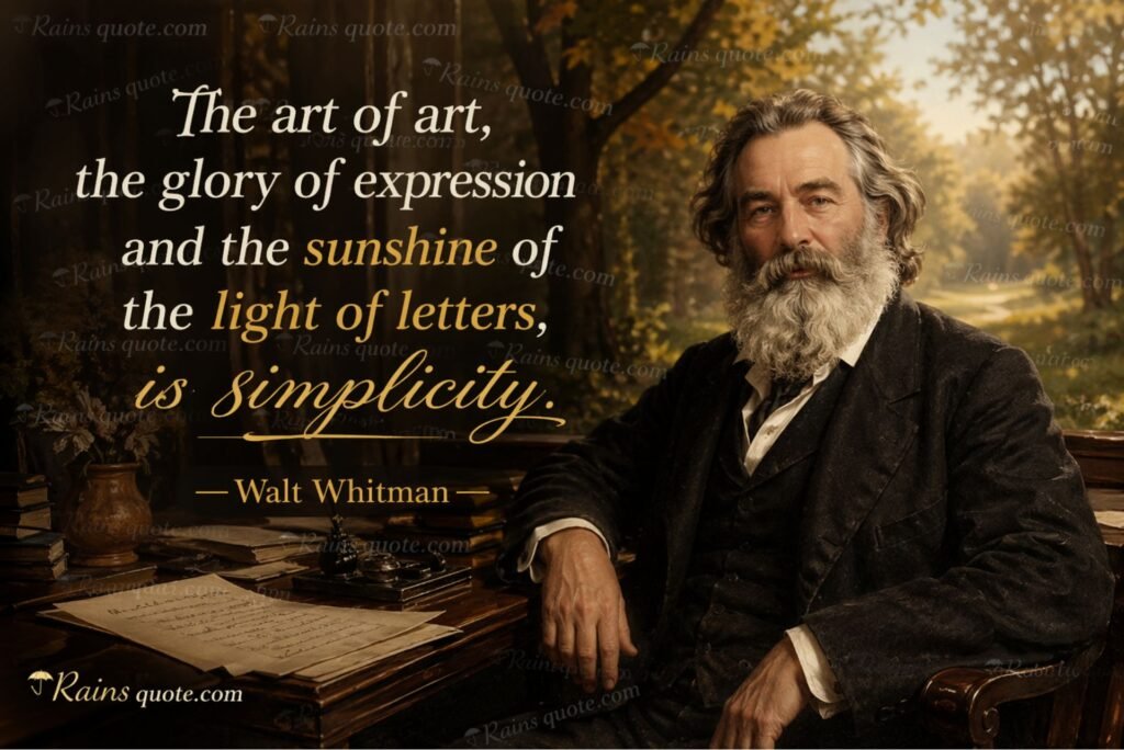 “The art of art, the glory of expression and the sunshine of the light of letters, is simplicity.”
