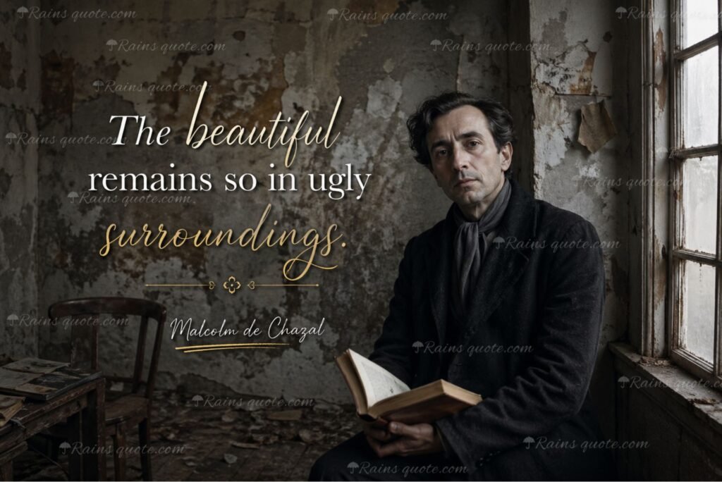 “The beautiful remains so in ugly surroundings.”