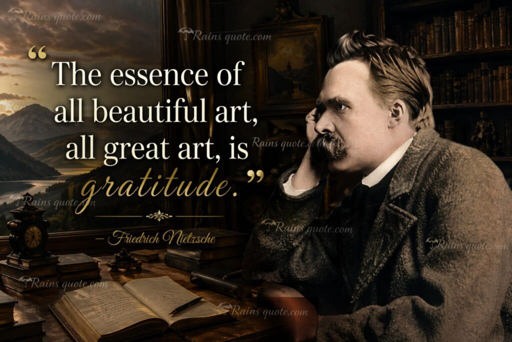 “The essence of all beautiful art, all great art, is gratitude.”