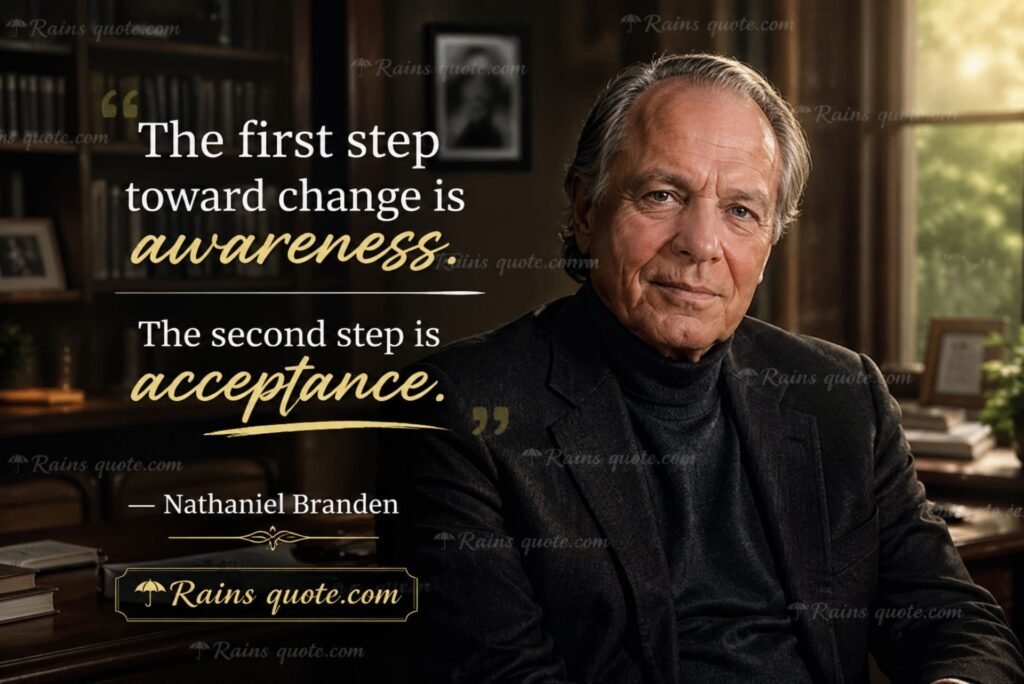 “The first step toward change is awareness. The second step is acceptance.”