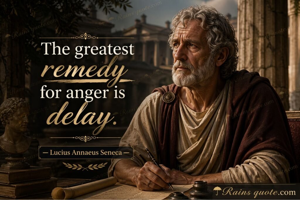 “The greatest remedy for anger is delay.”