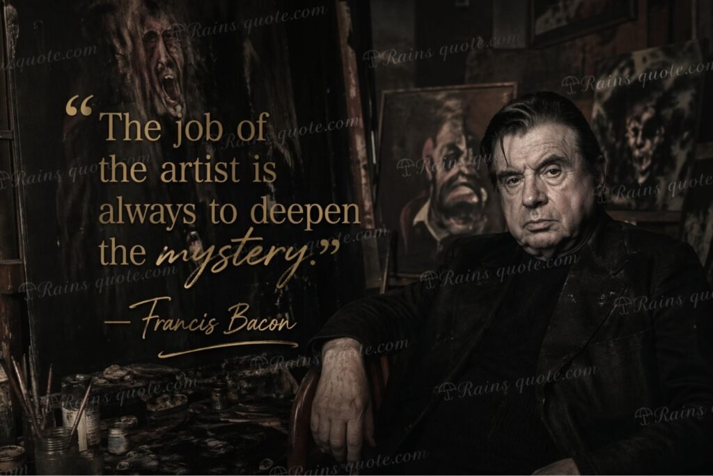 “The job of the artist is always to deepen the mystery.”