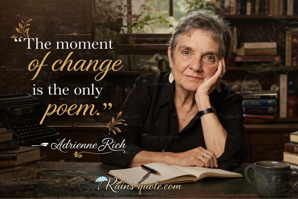 “The moment of change is the only poem.”