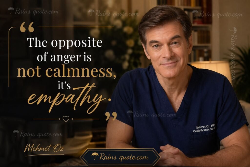 “The opposite of anger is not calmness, it's empathy.”
