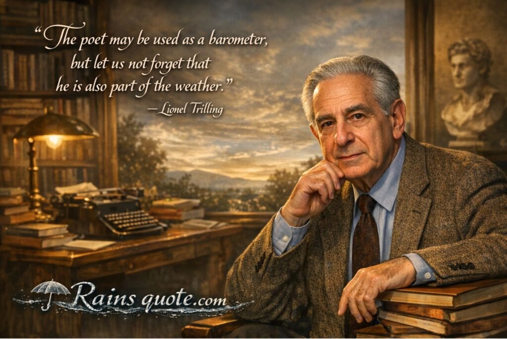 “The poet may be used as a barometer, but let us not forget that he is also part of the weather.”