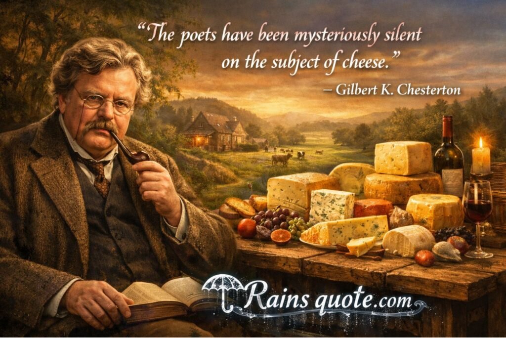 “The poets have been mysteriously silent on the subject of cheese.”