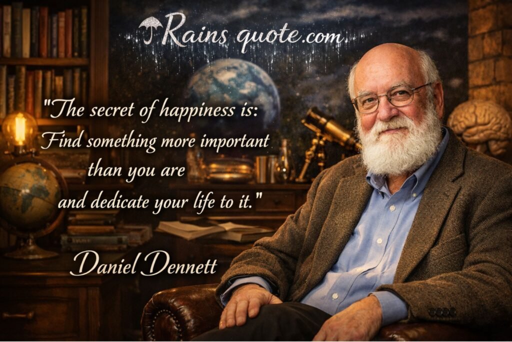 “The secret of happiness is: Find something more important than you are and dedicate your life to it.” 