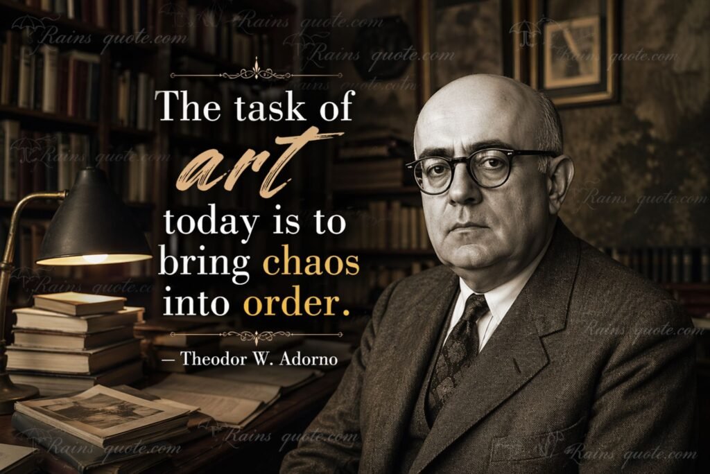 “The task of art today is to bring chaos into order.”