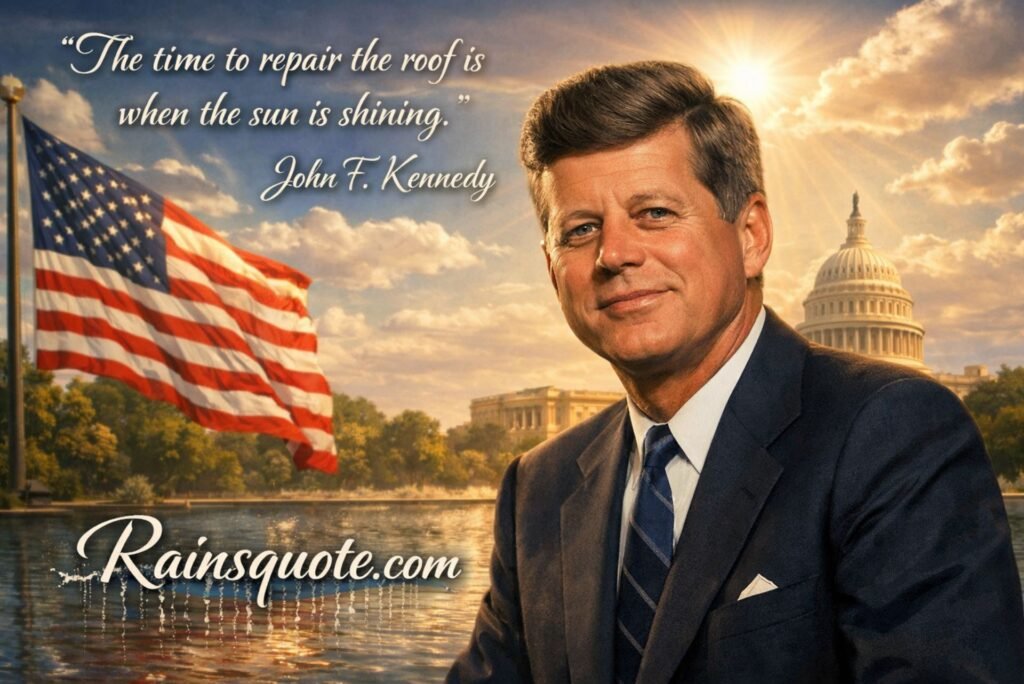 “The time to repair the roof is when the sun is shining.”