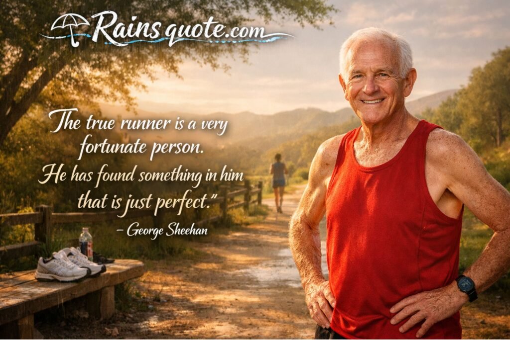 “The true runner is a very fortunate person. He has found something in him that is just perfect.”
