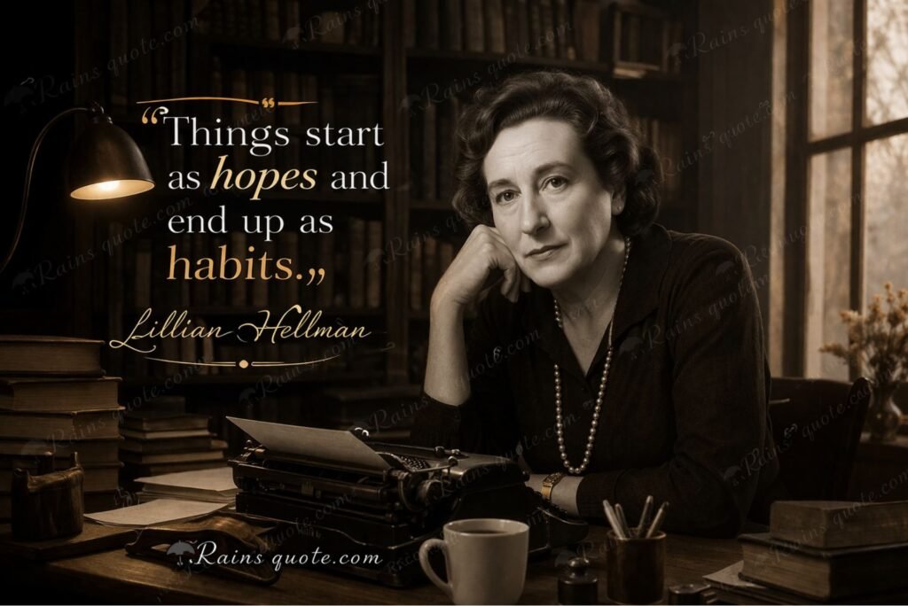 “Things start as hopes and end up as habits.”