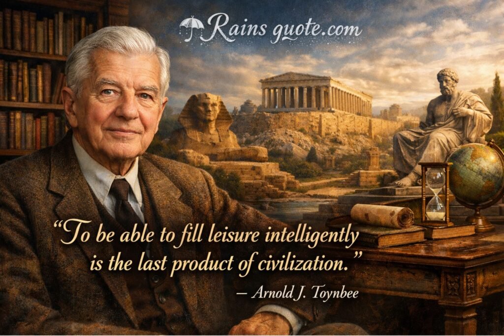“To be able to fill leisure intelligently is the last product of civilization.”