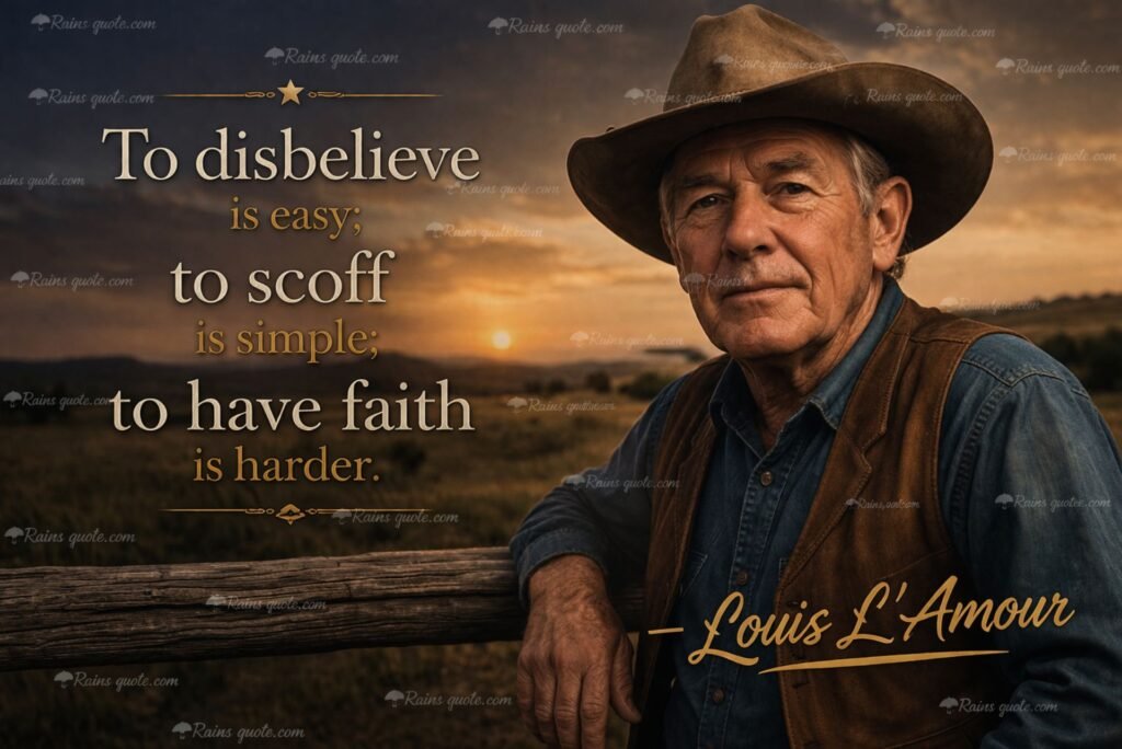“To disbelieve is easy; to scoff is simple; to have faith is harder.”