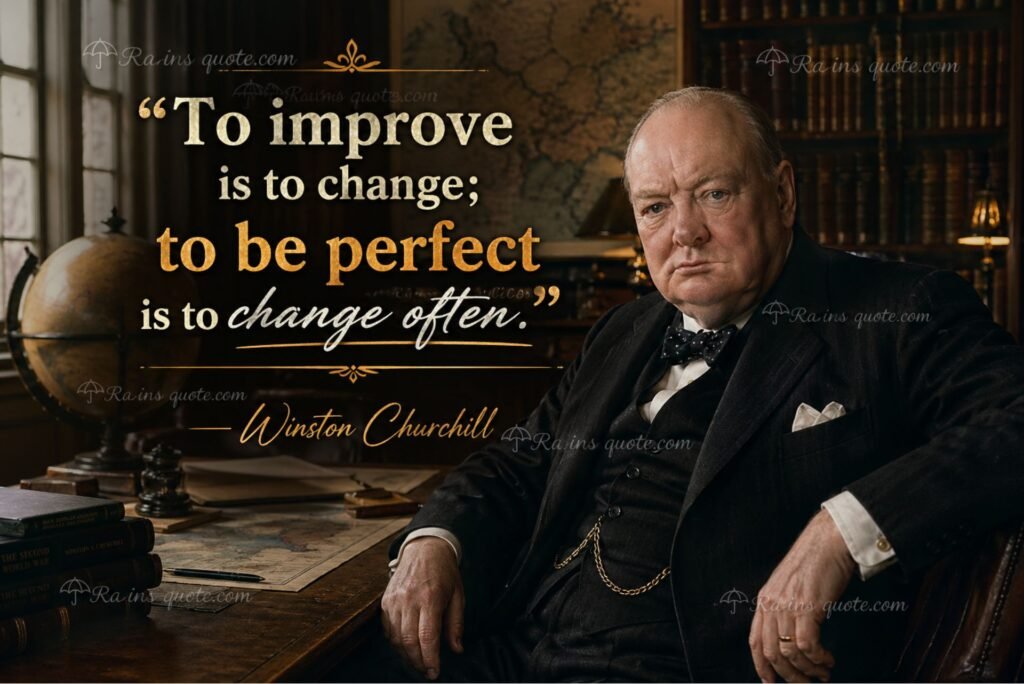“To improve is to change; to be perfect is to change often.”