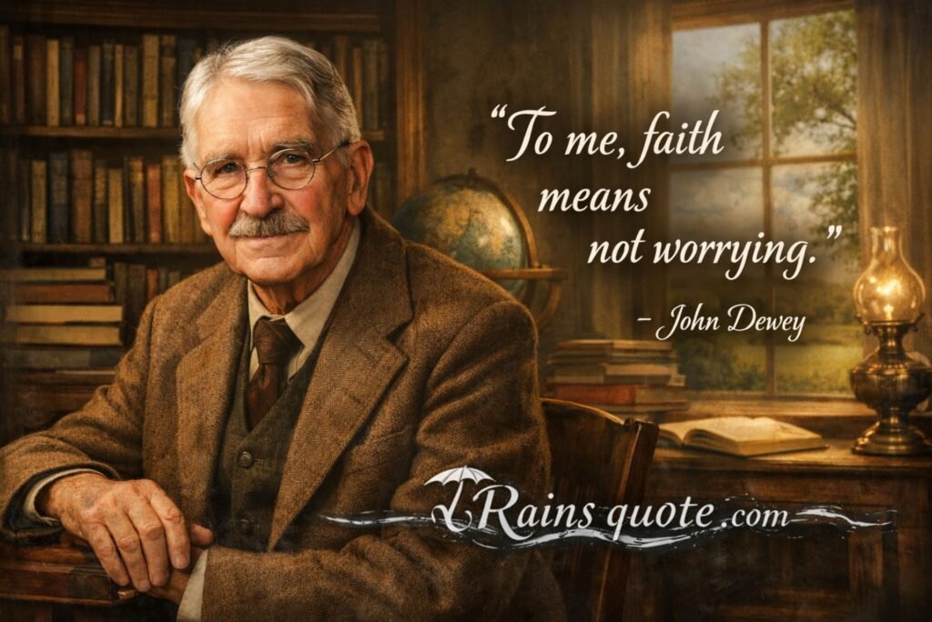 “To me, faith means not worrying.”