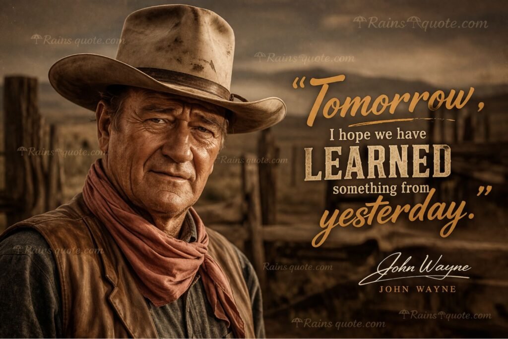“Tomorrow, I hope we have learned something from yesterday.”