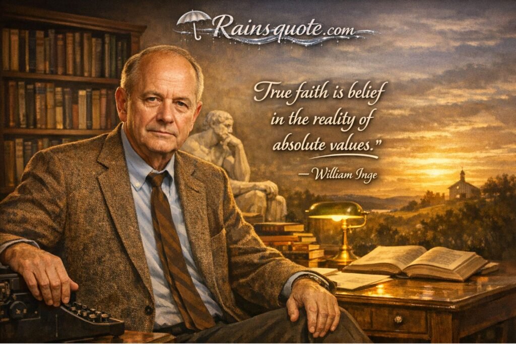 “True faith is belief in the reality of absolute values.”