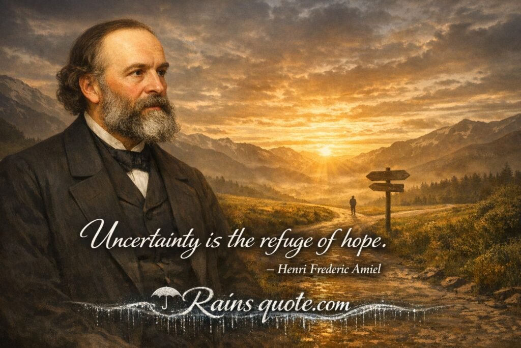 “Uncertainty is the refuge of hope.”