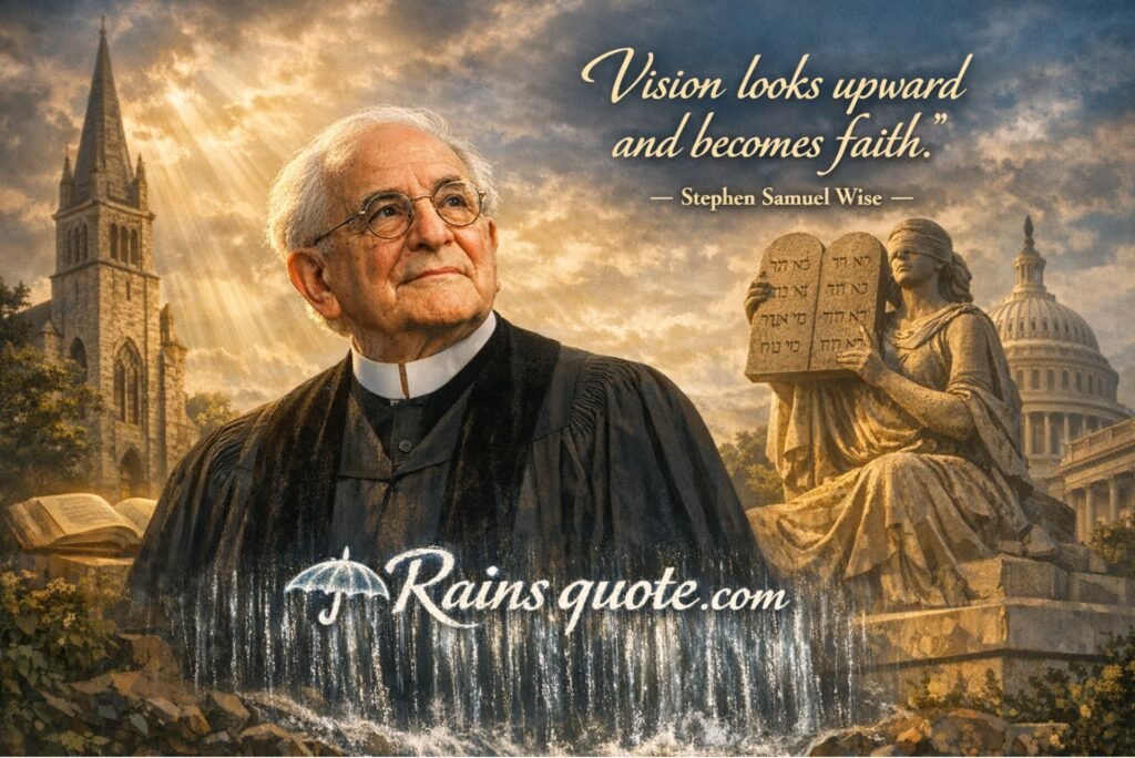 “Vision looks upward and becomes faith.”