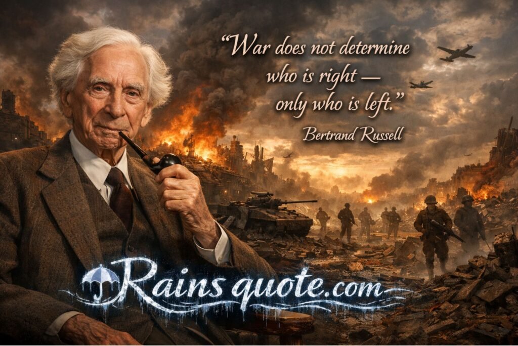 “War does not determine who is right — only who is left.”